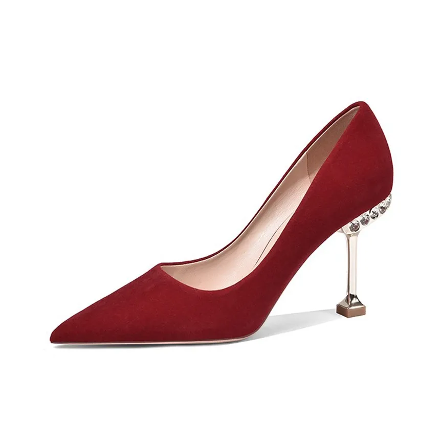 Imono Боковая Стелька Туфли на Высоком Каблуке 8 см Женские Красные