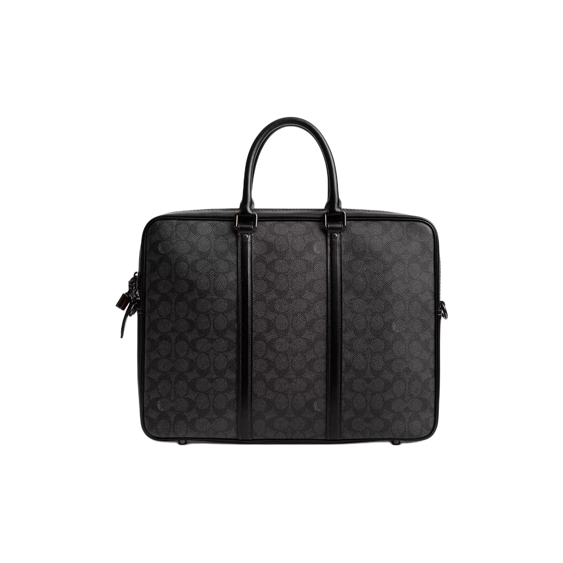 COACH Coated Canvas Laptop Bag Large Women's Charcoal