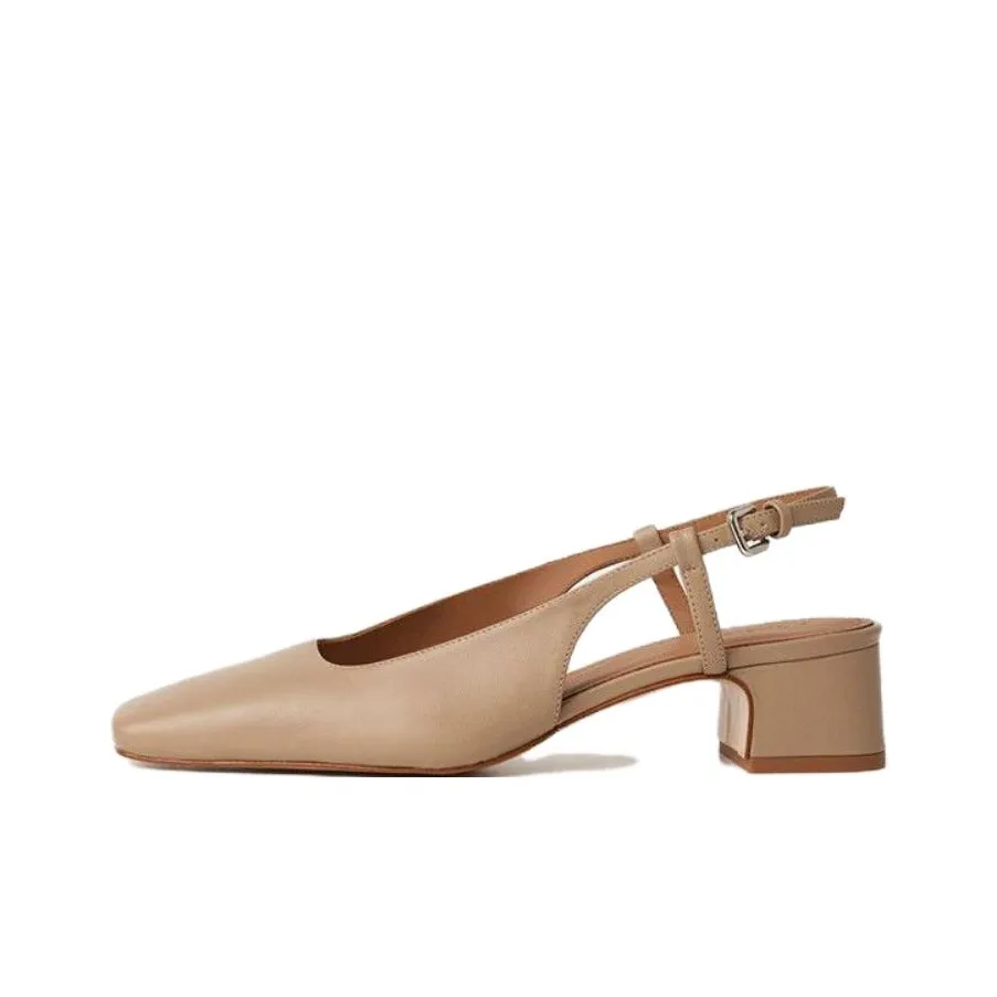 FLATTERED Chunky Heel High Heels 4cm Women's Sand