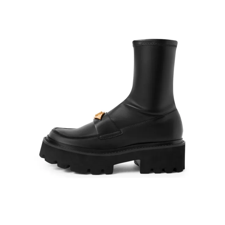 CHARLES KEITH Маленький CK Ботильоны 5,1 см Женские Черный Мел Белый Черный Текстурированный Черный Текстурированный