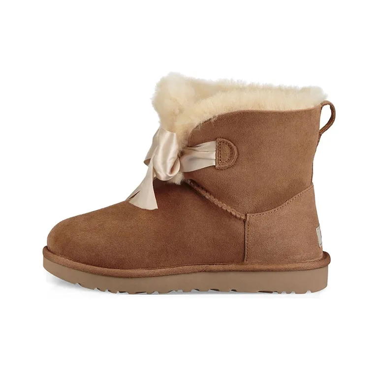 UGG Gita Bow Mini Fleece Lined Brown Women's