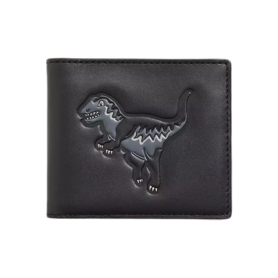 COACH Телячья кожа Кошелек Мини Унисекс Черный