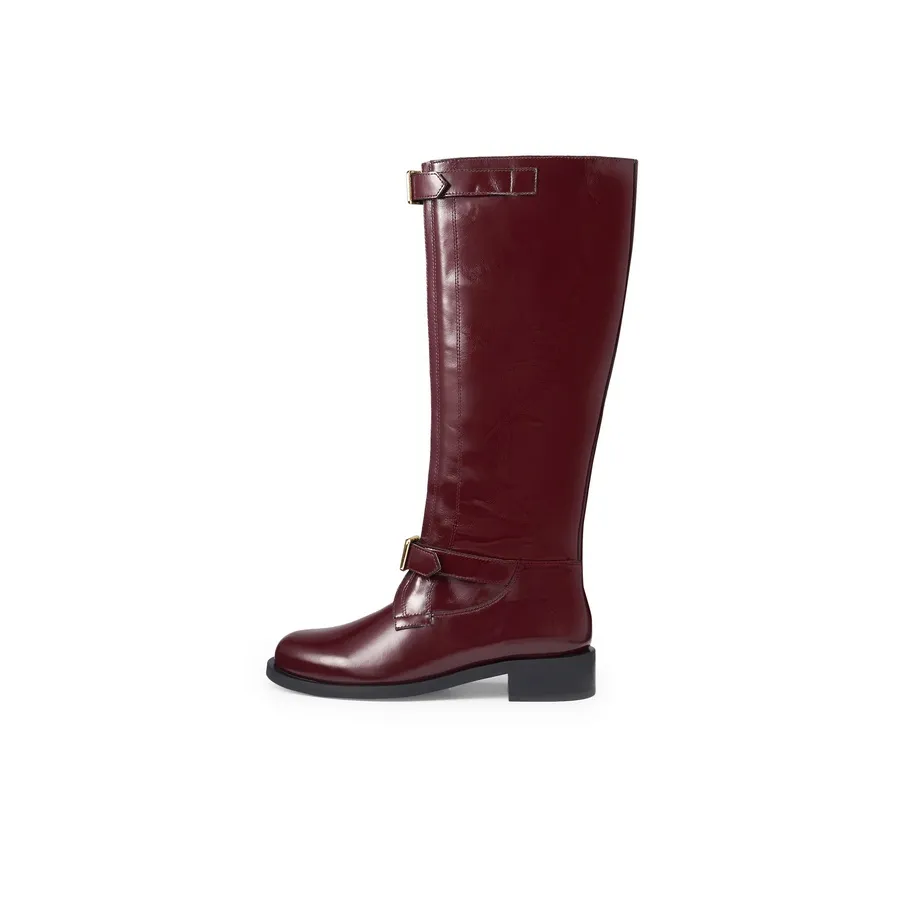 Lost In Echo Платформа Натуральная кожа Круглый носок Пряжка Длина ремешка Ботинок Рыцарь Ботинок