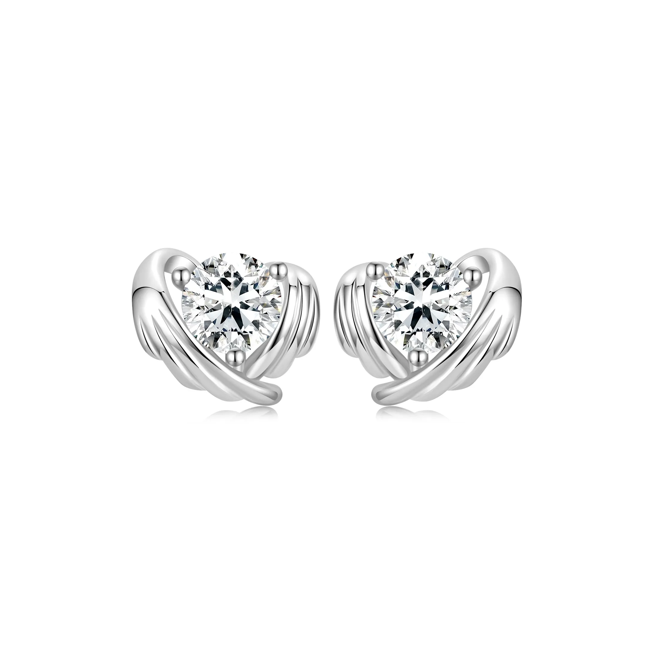 OUBI.YABI 925 Sterling Silver With White Gold Plating Zircon Stud Earrings Women's