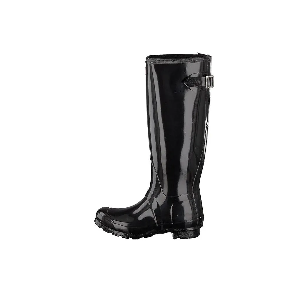 HUNTER Knee-high Boots Low Heel Women's Black