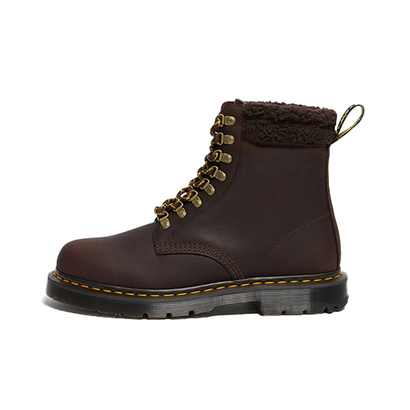 Dr. Martens 1460 Wintergrip Fleece Leather Boots 'Cocoa Dark Brown'