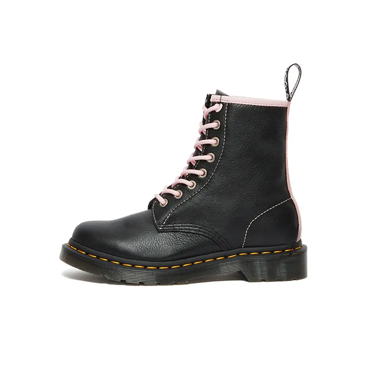 Dr. Martens 1460 Contrast Leather Lace Up Boots 'Black Pink' Women's