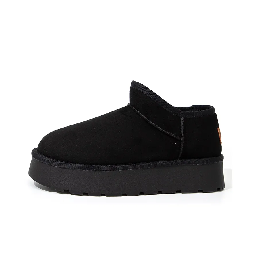 Feiyue Abrasion Resistant Slip Resistant Short Snow Boots Women's Black