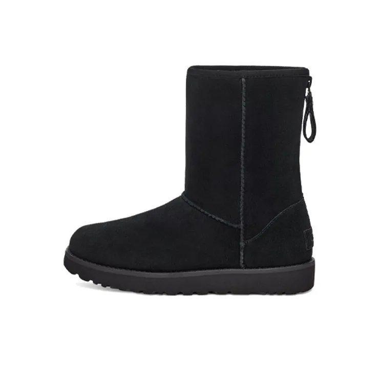 UGG W Classic Short Logo Zip 'Black' Women's