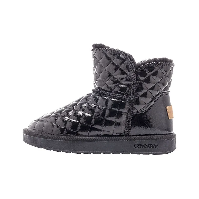 Warrior Fleece Lined Cotton Blend Warm Short Snow Boots James Women's Black