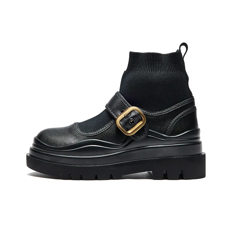 Joy Mario Платформа Обувь Женская Черная