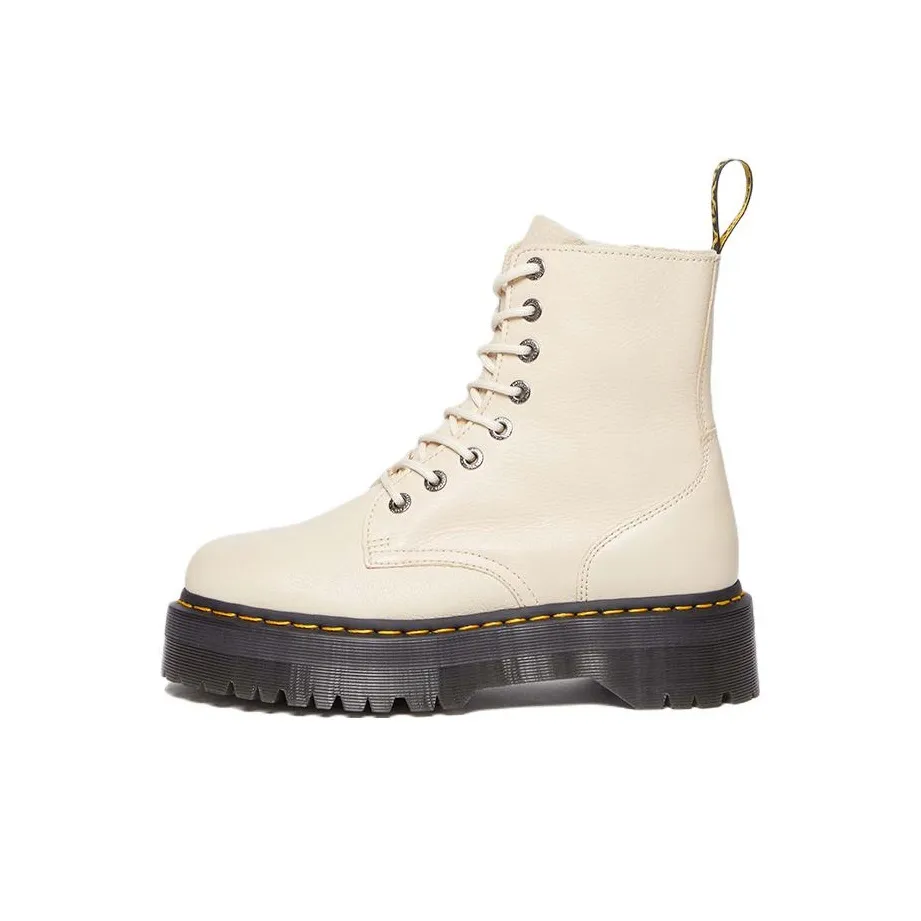 Dr. Martens Jadon Iii Pisa Leather Platform Boots 'Parchment Beige'
