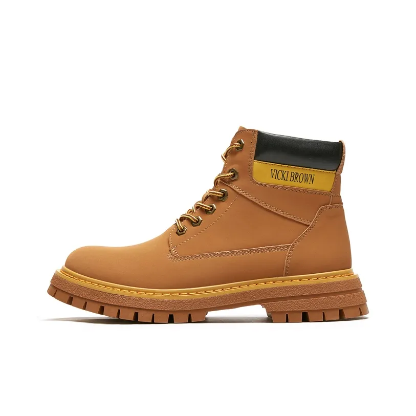 VICKI BROWN Джинсы Короткий MID Голень Мартин Boot Мужской Желтый