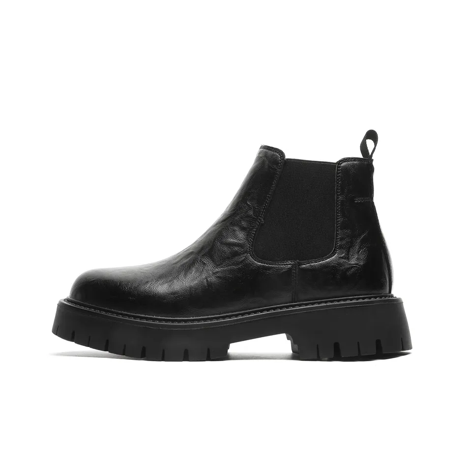 Beidouniao Short Chelsea Boots Men's Black