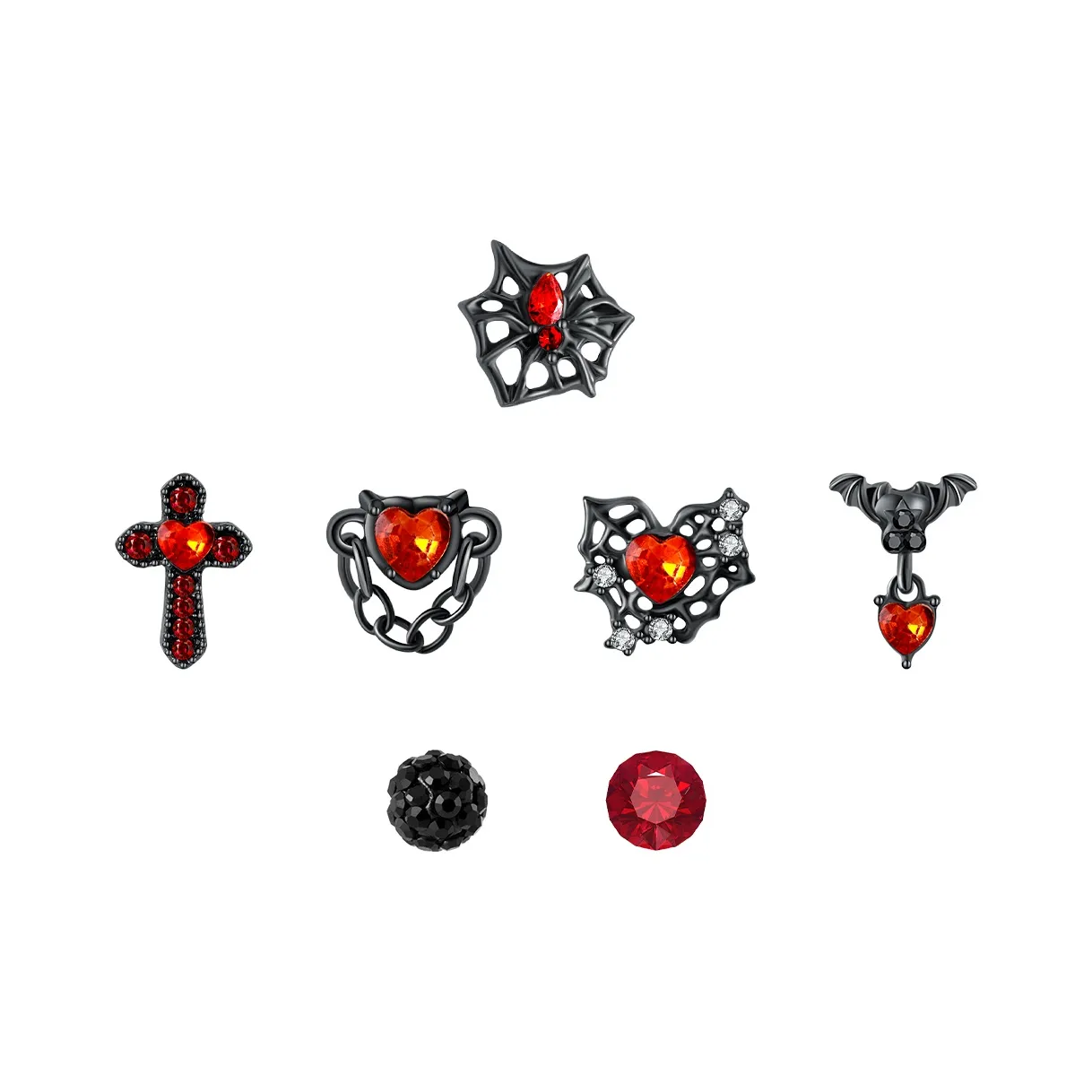 Ice Heart Rain Сплав Серьги-гвоздики Унисекс