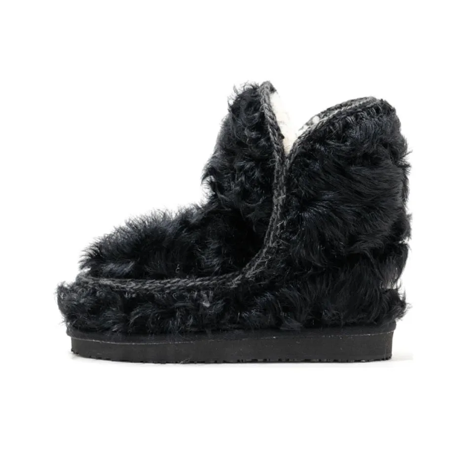 K.D.KENAZ Fuzzy Pet Collection Warm Slip Resistant Crew Snow Boots Women's Black