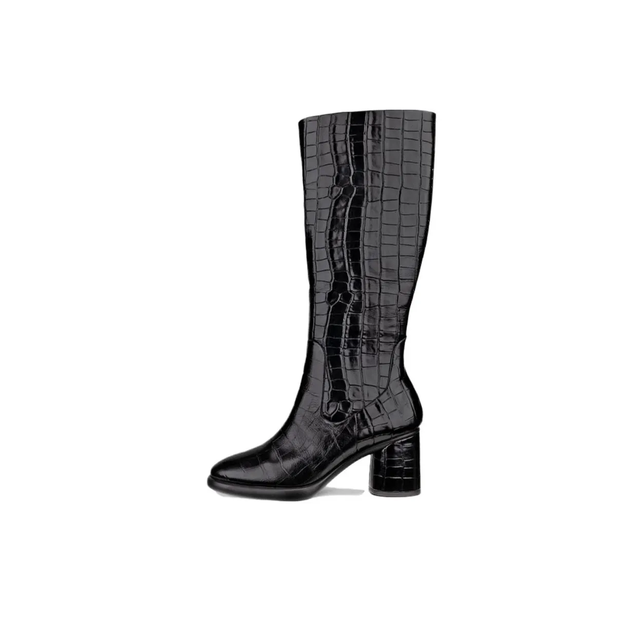 Ecco Высокие сапоги до колена 5,5 см женские черные