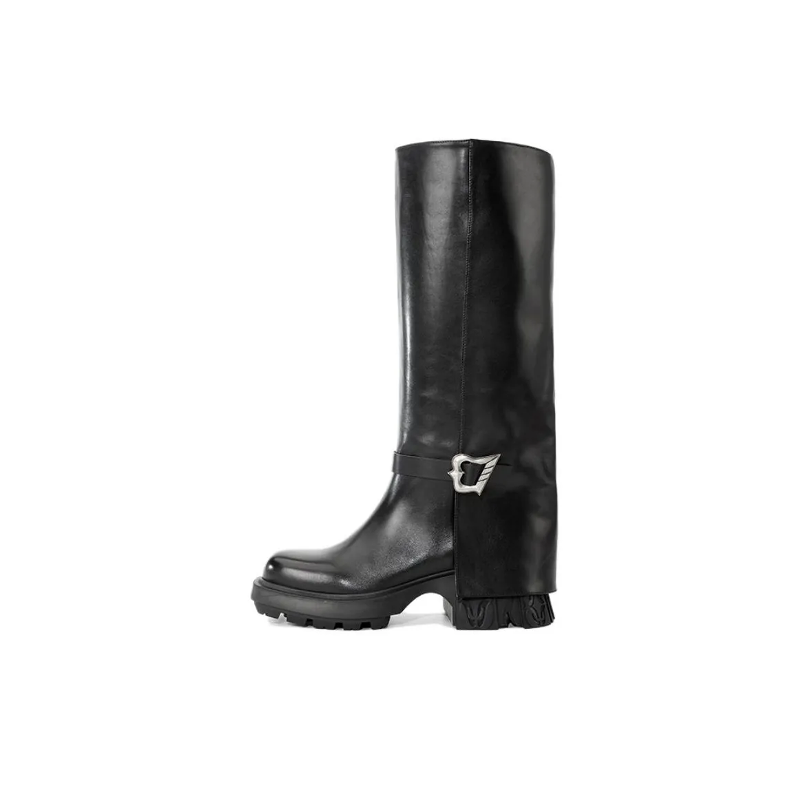 DIBO MANNER Astral Series Silver Buckle Square Round Tip Limited Edition High Boots