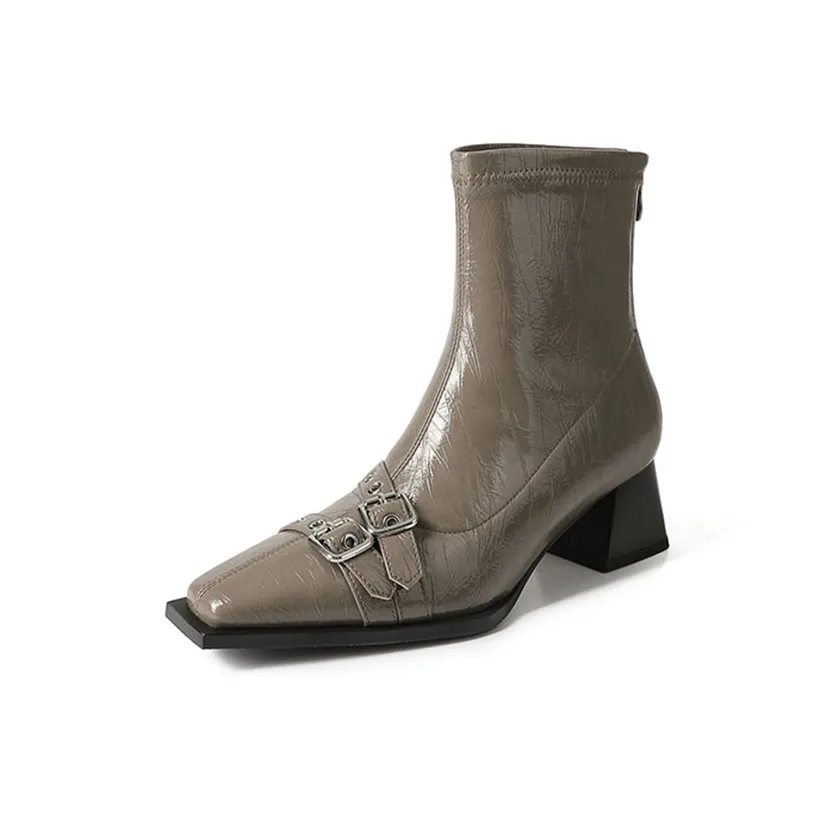 Echo&yolo Ankle Boots Women's Black/Khaki