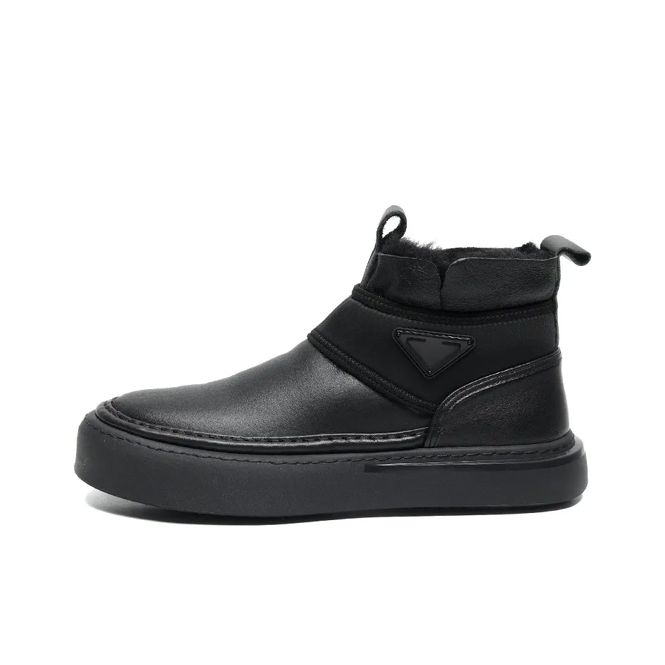 PADIBIN Warm Short Snow Boots Men's Black