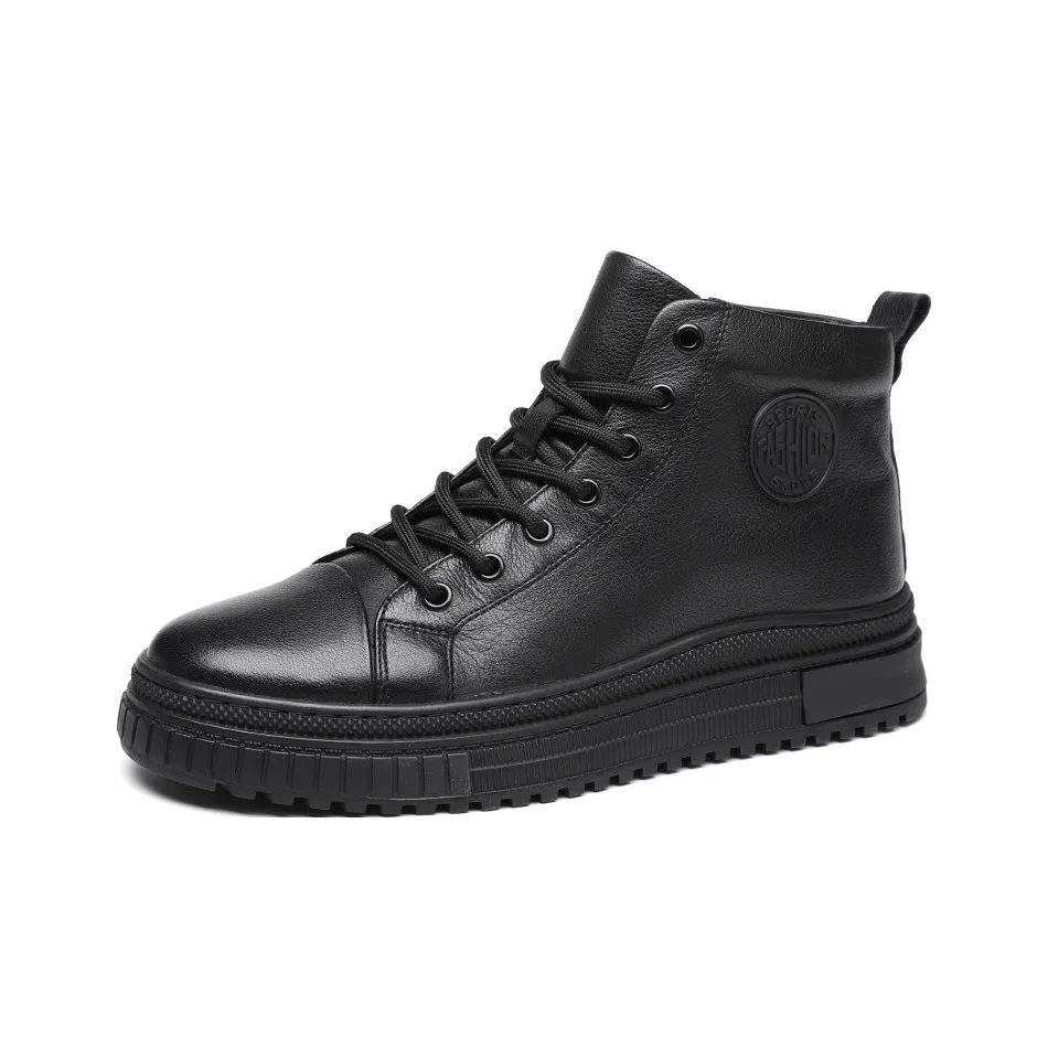 Devanro 9.5cm Martin Boot 4cm Men's Black
