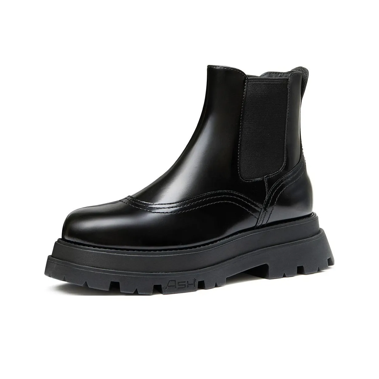 Пепельный короткий ботинок Martin женский черный