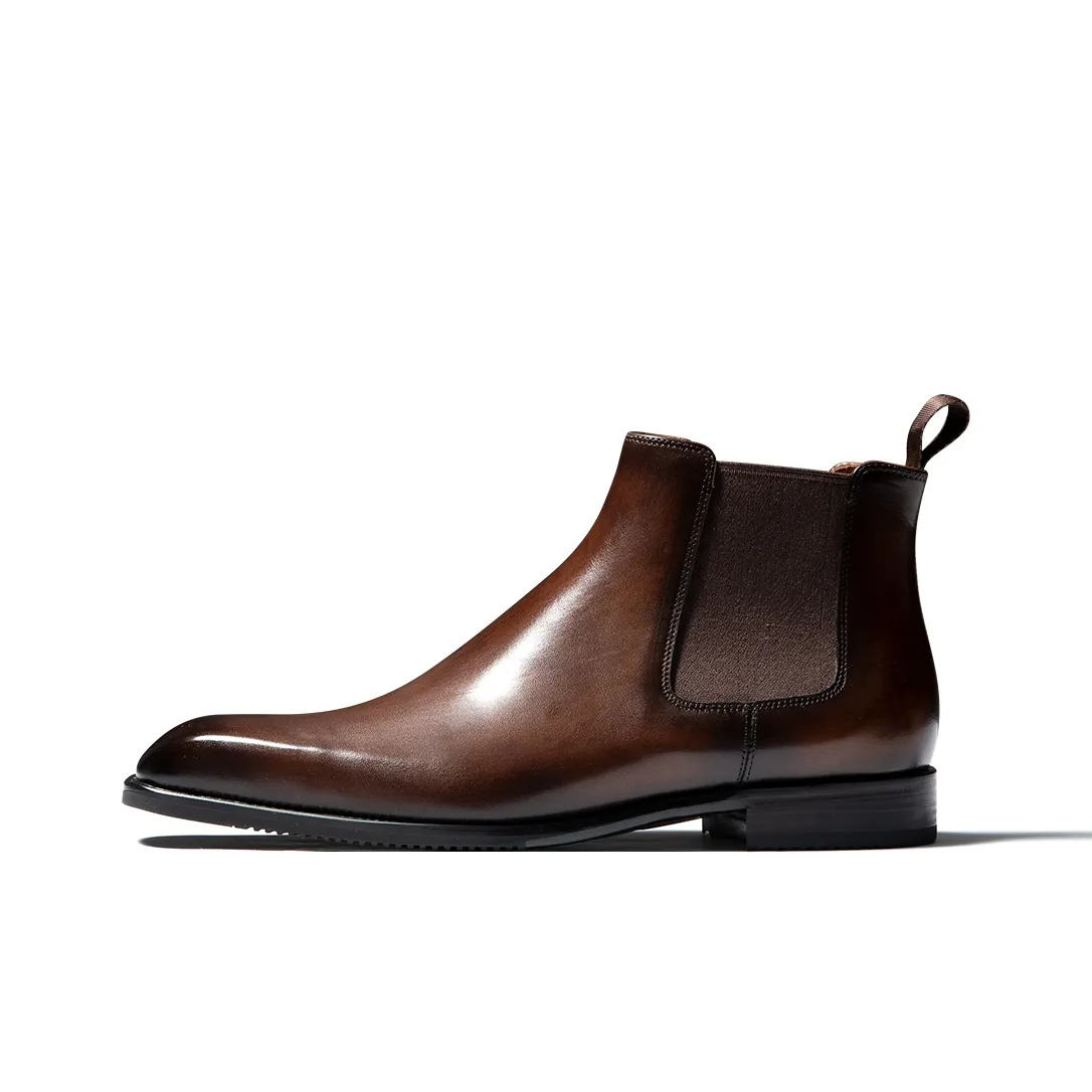 TRUFFAUT Chelsea Boots Men Dark Brown/Black
