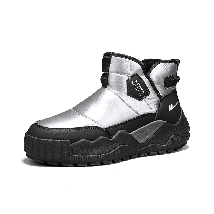 Warrior Warm Slip Resistant Coverage Short Snow Boots Men's Silver Black