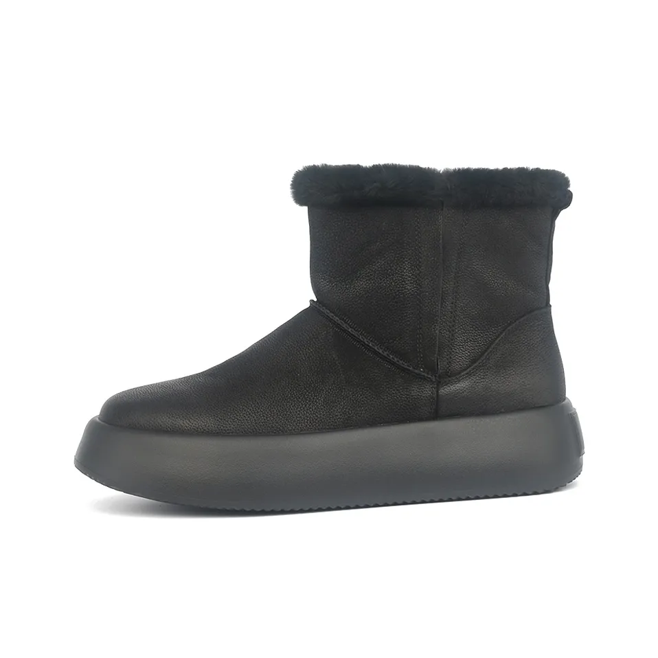 Thai Points Warm Short Snow Boots Black