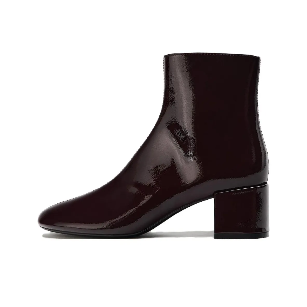 ZARA Ankle Boots Women's Dark Red Color