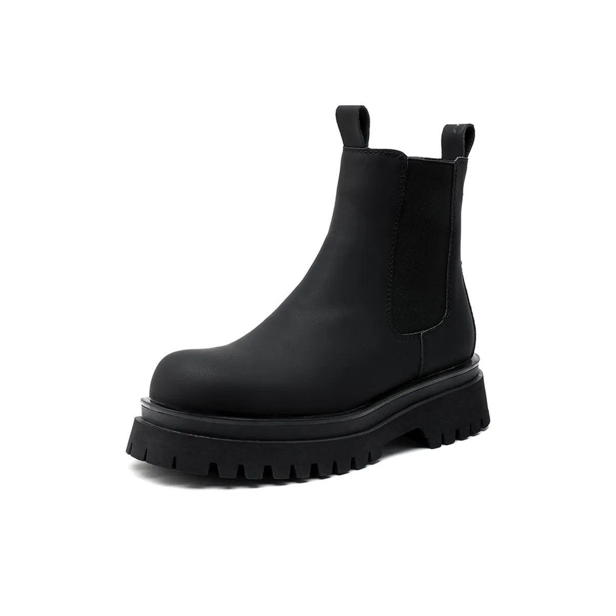 WEISHIBANGWEI Короткий Челси Средний каблук Мужской Черный