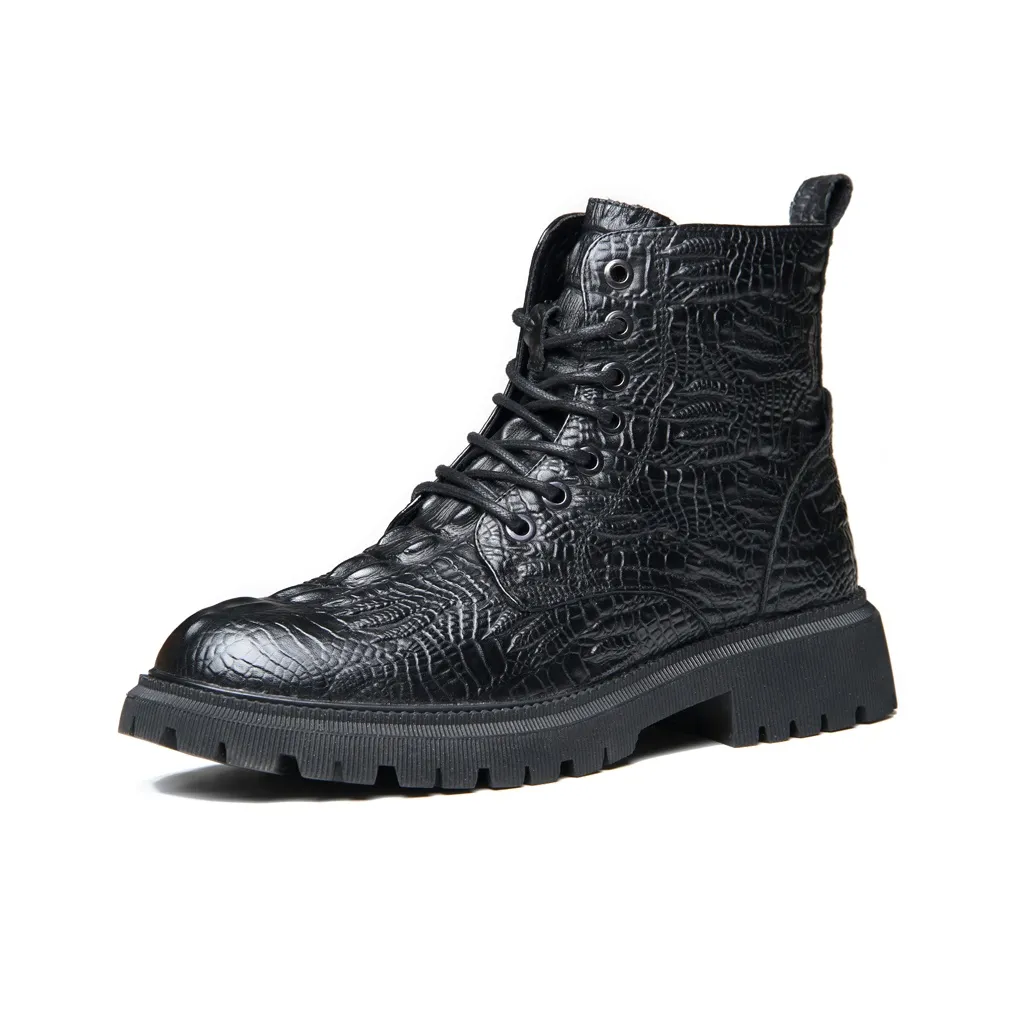 MODENGPAN Короткий Мартин Ботин Мужской Черный