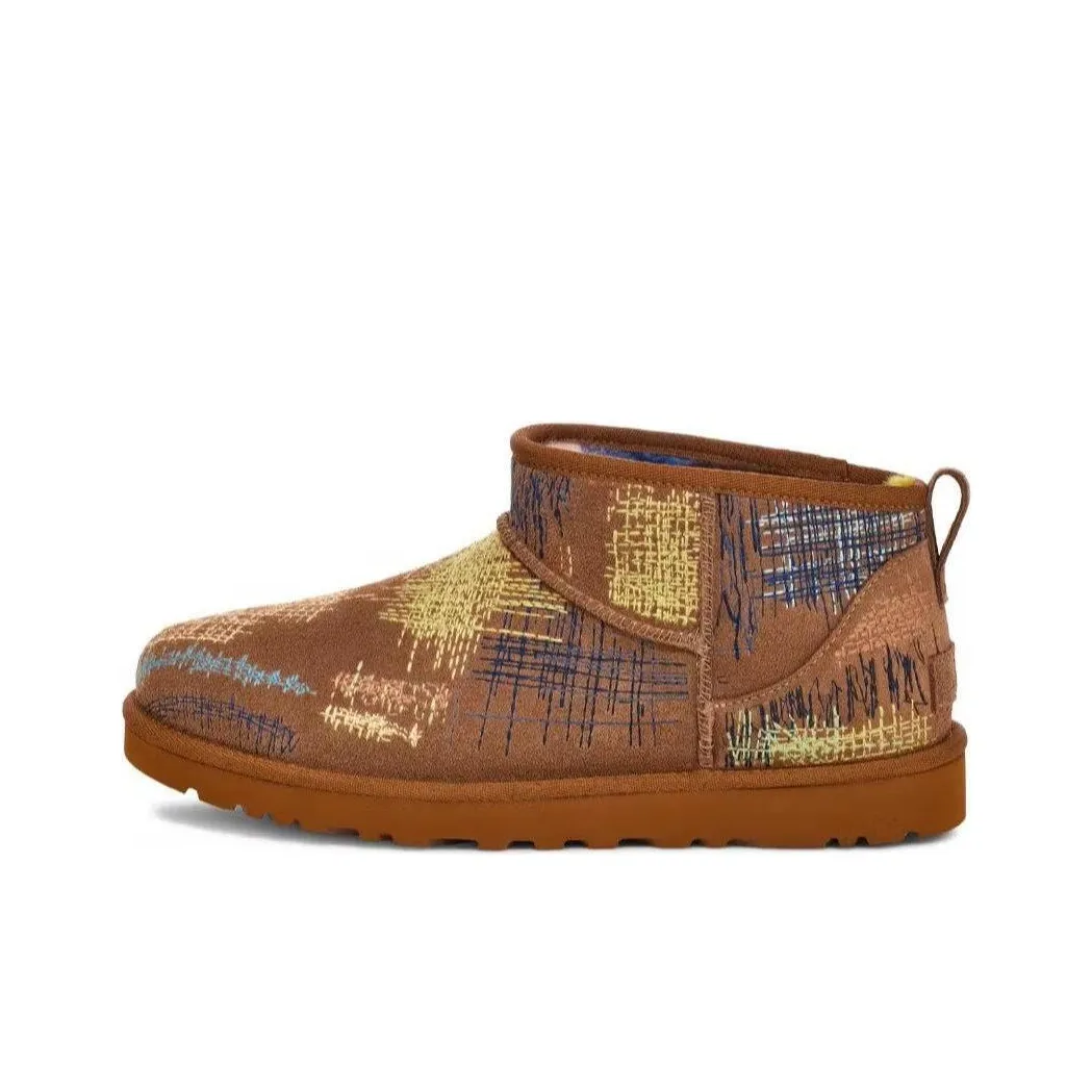 THE ELDER STATESMAN x UGG Короткие Снежные Ботинки Мужские Коричневые