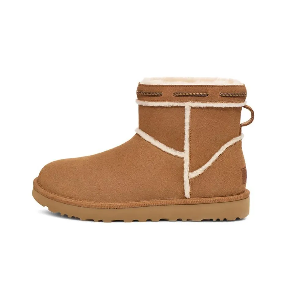 UGG Короткие Снежные Ботинки Унисекс Каштановый