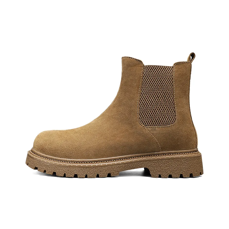 JIOUSHEN Short Chelsea Boots Men's Brown