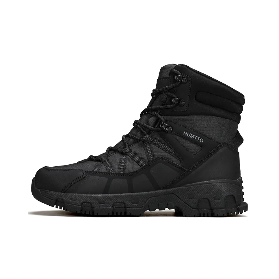 HUMTTO Thermal Abrasion Resistant Cushioning Short Mid Calf Snow Boots Men's Black