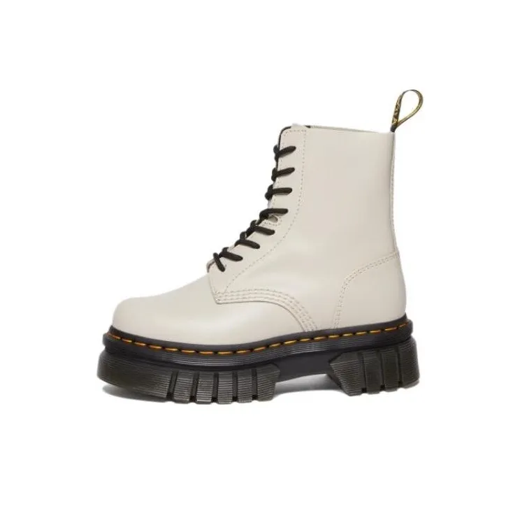 Dr.Martens Audrick Nappa Leather Platform Ankle Yankees Boots 'Cobblestone Grey' Women's