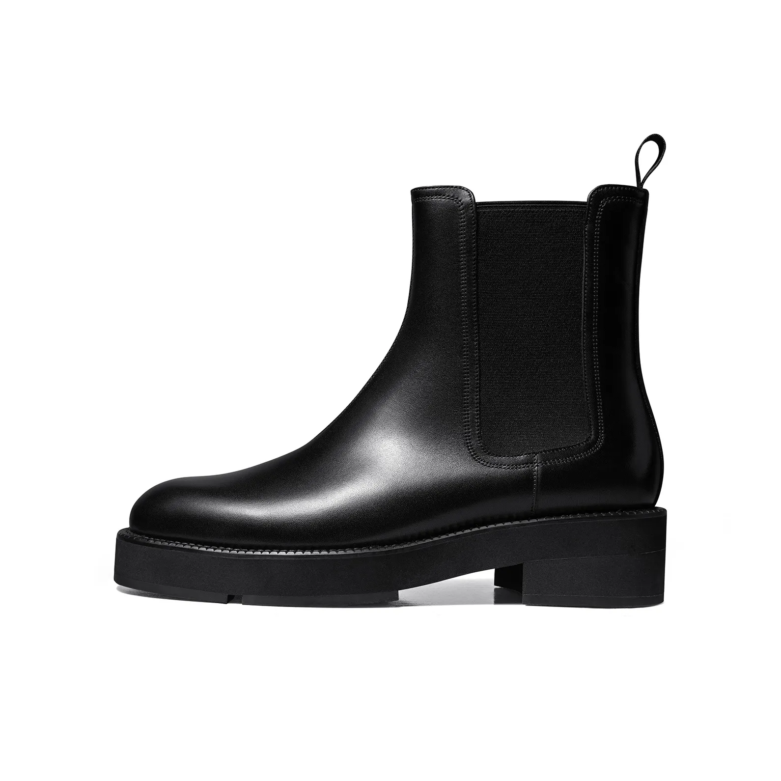 THOM WILLS Британский стиль Мода Универсальный Повседневный Кожаные ботинки Crew Челси Мужской Черный