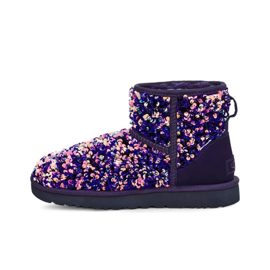 UGG CLASSIC MINI Warm Wear Resistant Slip Resistant Short Mid Calf Snow Boots Women's Black Blue Purple