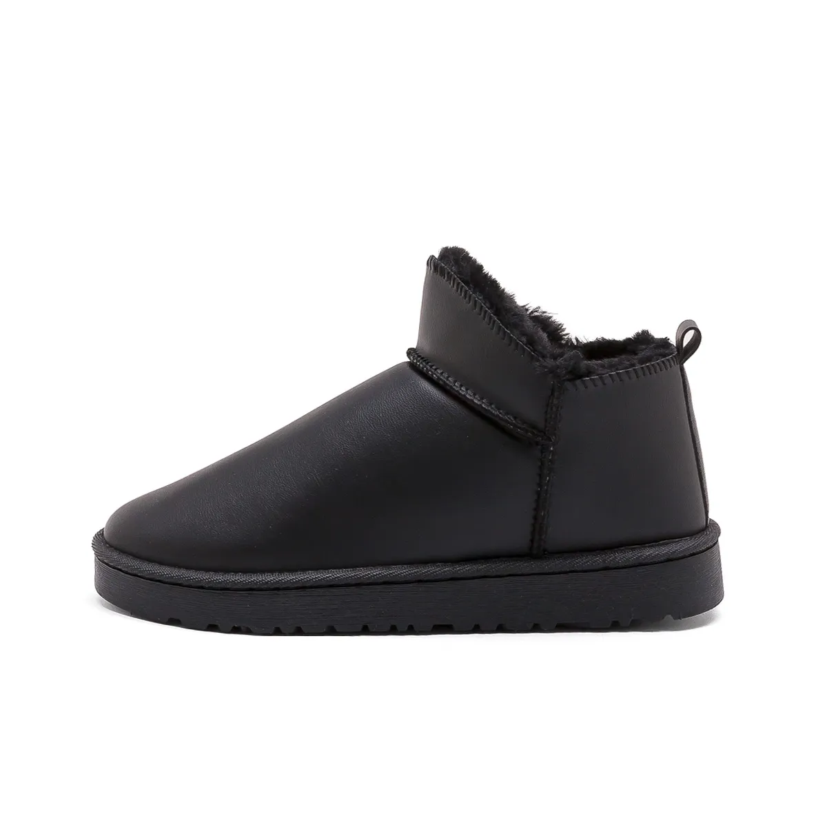 Warrior Cotton Boots James Warm Wear-Resistant Water-Resistant Slip-Resistant Ankle-Length Snow Boots James Unisex Black