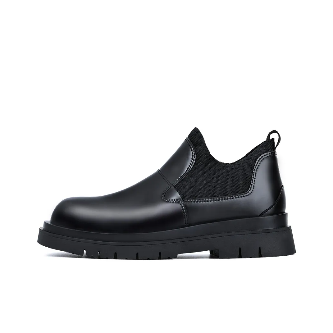MR.A Ankle Length Boots Men's Shiny Black