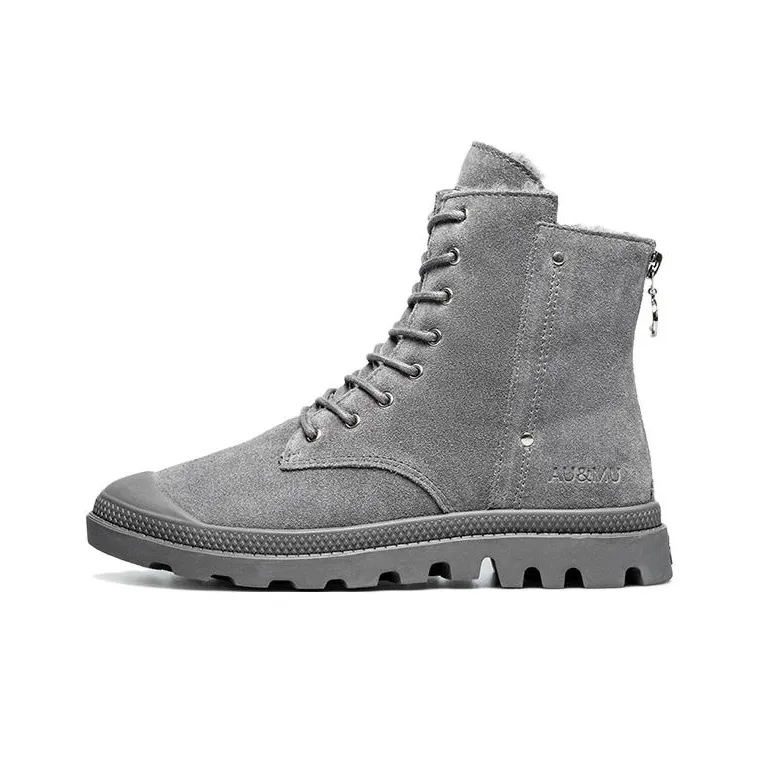 AU MU Термический противоскользящий короткий сноубутс женский серый