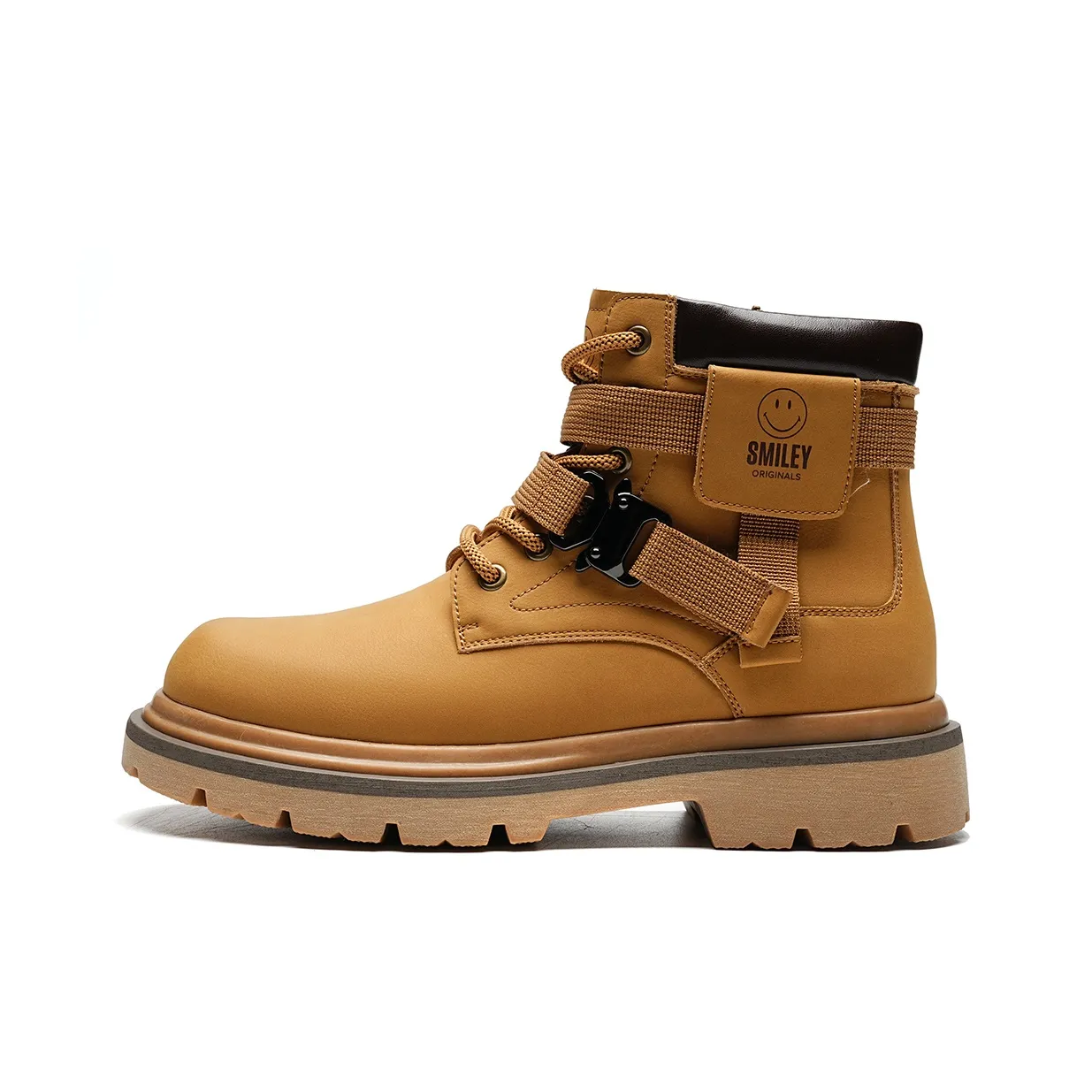 Smiley Короткий MID Голень Martin Boot Мужской Коричнево-желтый