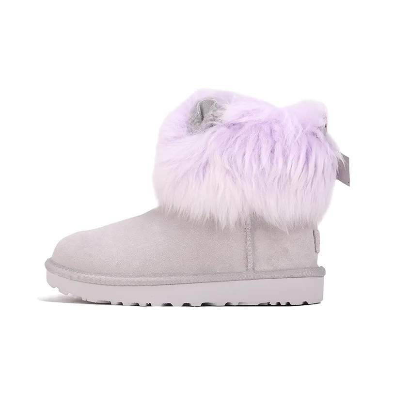 UGG Waizey Классический Mimi Термический Устойчивый к Износу Короткие Снежные Ботинки Женские Фиолетовые