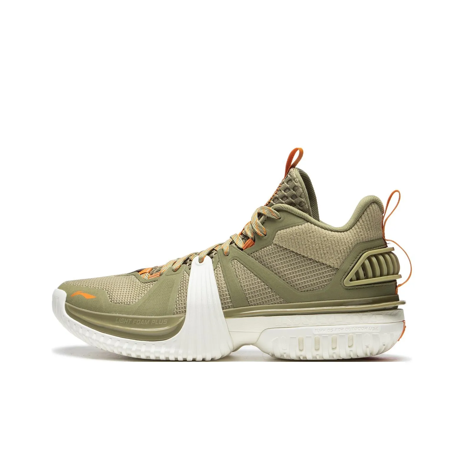 LiNing Storm 2024 WNTR Амортизаторы Противоскользящие Устойчивые к истиранию Высокий Топ Баскетбольные Кроссовки Мужские Белые Зеленые