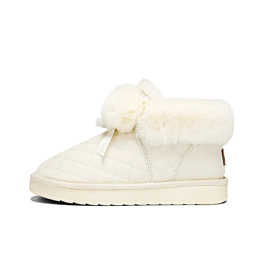 SNOW FLYING Warm Wear Resistant Cushioning For Height Increase Coverage Crew Snow Boots Women's White