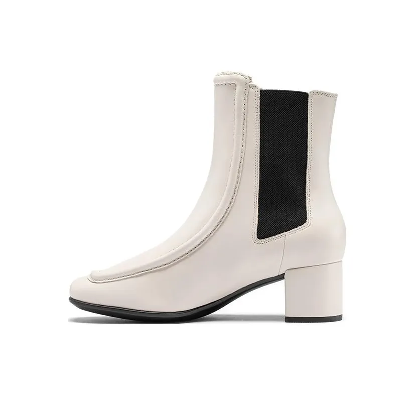 Ecco Shape 35 Square 35 Square Toe Collection Short Chelsea Boots Women's Beige