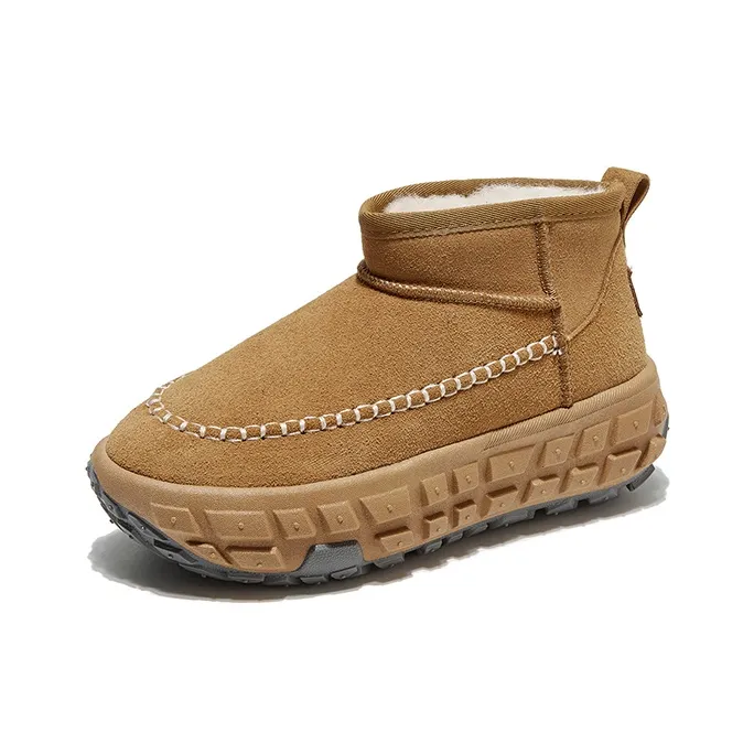 BENZI Термический Износостойкий Увеличивающий Высоту Спадный Отталкивающий Покрытие Короткий MID Голень Снежные Ботинки Женские CAMEL