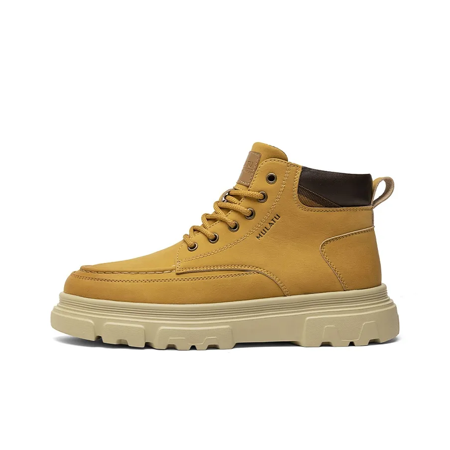 GERTOP Martin Boots Men's Black, Yellow