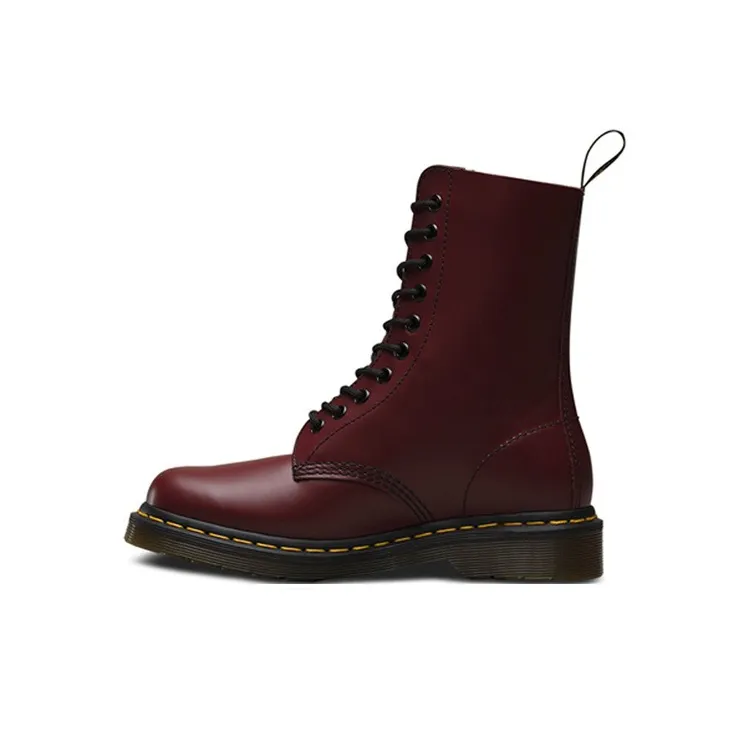 Dr.Martens 1490 Black Smooth Classic 10 Martin Boots Couple Style Red